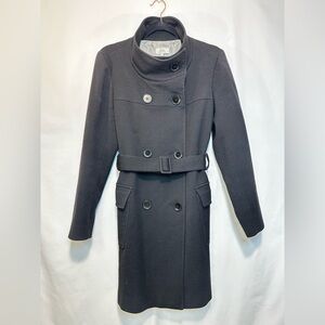 Gerard Darel Black Double-Breasted Trench Coat